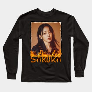 Sakura Le Sserafim Flame Long Sleeve T-Shirt